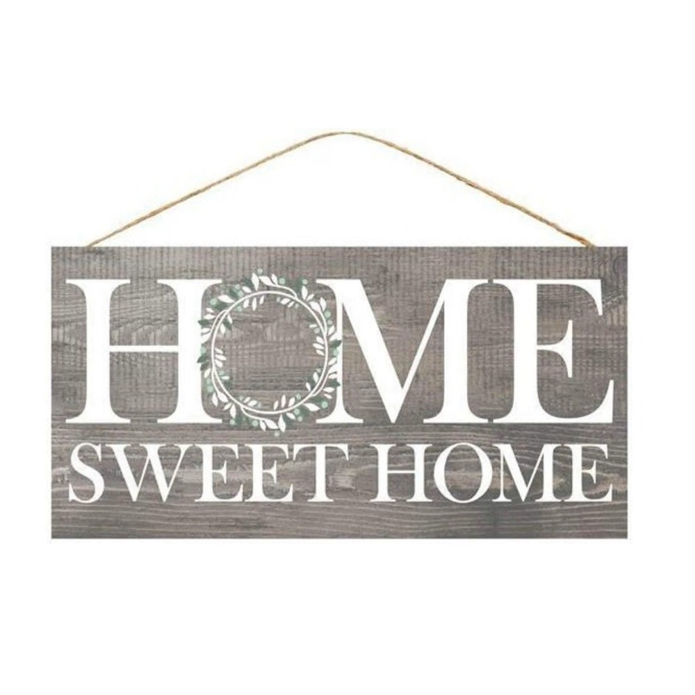NEW Home Sweet Home Wooden Wall Sign 12.5"x6" MDF Farmhouse Decor Wreaths Crafts